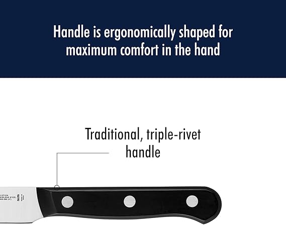 HENCKELS Solution Razor-Sharp 4-inch Compact Chef Knife, German Engineered Informed by 100 Years of Mastery, BlackStainless Steel
