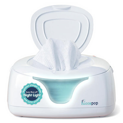 Wipe warmer keeps wipes at perfect temp, prevents drying, built-in changing light for late night diaper changes.
