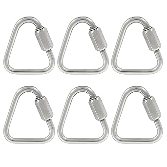 6Pcs Delta Quick Links 18 Inch 316 Stainless Steel Triangle Locking Quick Connector, M3.5 Quick Link Chain Heavy Duty Durable Chain Connector - 330lbs Capacity