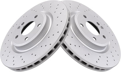 TRQ Front Brake Rotors Set Compatible with 2014-2019 Mercedes-Benz CLA250 2015-2020 GLA250