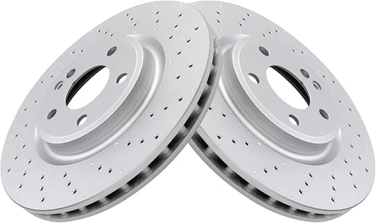 TRQ Front Brake Rotors Set Compatible with 2014-2019 Mercedes-Benz CLA250 2015-2020 GLA250