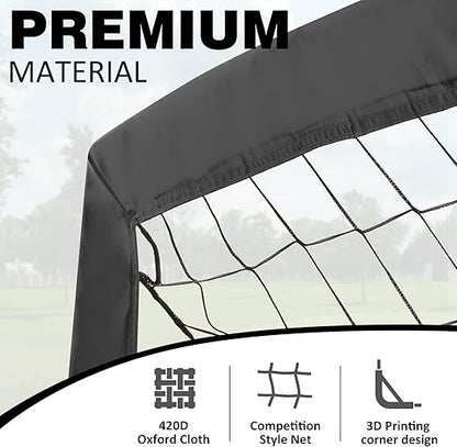 BOHEN 6x4FT/9x5FT/5x3FT Portable Soccer Goal for Kids Backyard with Carry Bag - Easy Folding Lightweight Fun for Outdoor Indoor Training Games for Teen Youth Adult