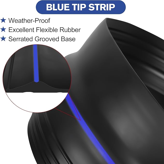 ToLanbbt 10Ft/3.05M Universal Garage Threshold Seal Strip with 300ml Black Sealant/Adhesive, Garage Door Bottom Weatherproof Strip Rubber DIY Weather Stripping Replacement (Black-Blue Line)