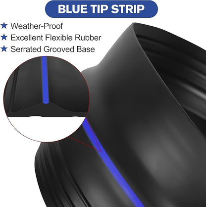 ToLanbbt 10Ft/3.05M Universal Garage Threshold Seal Strip with 300ml Black Sealant/Adhesive, Garage Door Bottom Weatherproof Strip Rubber DIY Weather Stripping Replacement (Black-Blue Line)