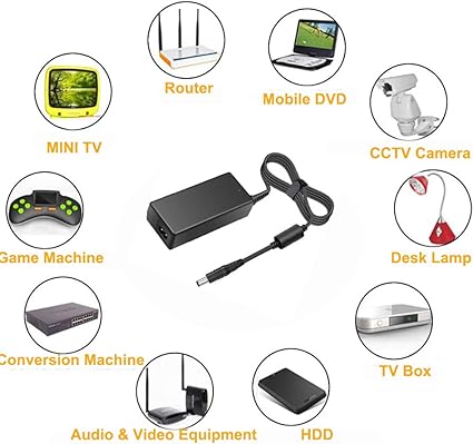 JOYLIT 12V 5A Power Supply Adapter 60W, AC 100-240V Convert to DC 12 Volt 5 Amp 60 Watt Transformer 2.1mm X 5.5mm DC Plug LED Driver for 12V LED Strip Lights, CCTV, Router