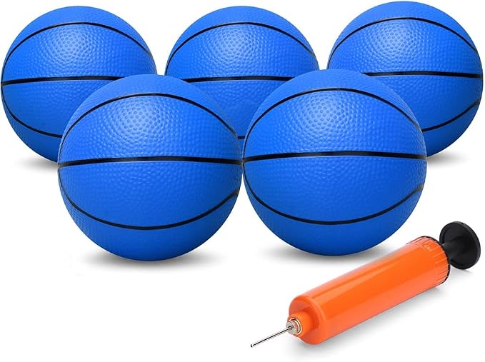6" Mini Basketball for Kids & Adults, Indoor Basketball for Over-Door Hoop, Toddler Balls Arcade Game 4 Pack (pump not included. Shade of orange is brighter than the picture)