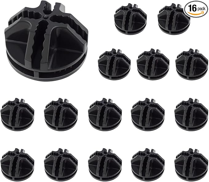 16 Pieces Cube Connectors for Plastic Storage and Wire Grid Modular Shelving - Organizer for Closet DIY Shelves Accessories - Cube Storage Unit for Mesh (Black)