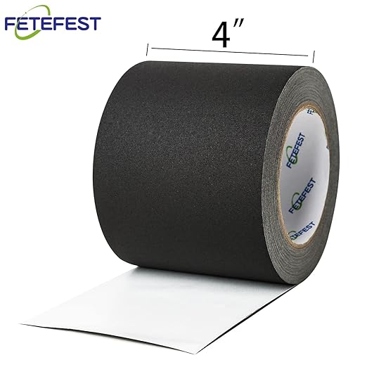 Gaffers Tape 4 inch Black, 30Yards Heavy Duty, Professional Grade Large Gaffer Tape 4", Non-Reflective No Residue Hand Tear Self-Adhesive (4" Black, 1 Roll)