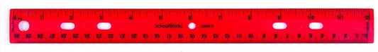 SchoolWorks Plastic Ruler, 12-inch, Assorted Colors
