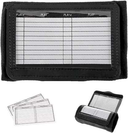 DD QB Playbook Wristband Youth and Adult Size - Black Football Quarterback Play Wristbands for Adult and Youth - Wrist Coach for All Sports with 3 Compartments