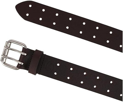 Dickies Men's 38MM Wide Two Prong Casual Leather Belt Brown XL (42-44)