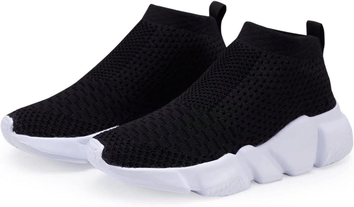 Size 23 Eu kids YAVY Kids Sneakers for Boys Tennis Shoes Girls Sock Sneakers for Kids Slip on Shoes Breathable high top Athletic Lightweight Walking Running Shoes