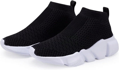 Size 23 Eu kids YAVY Kids Sneakers for Boys Tennis Shoes Girls Sock Sneakers for Kids Slip on Shoes Breathable high top Athletic Lightweight Walking Running Shoes