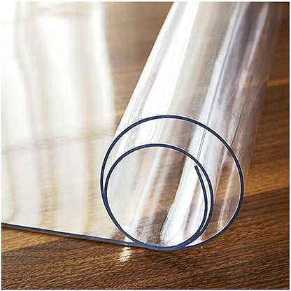 Generic Custom Clear PVC Table Cover Protector, Clear Desk Protector, Transparent Non-Slip Desk Pads Mats, Plastic Table Cover for Office, Night Stand, Dining Table, Large