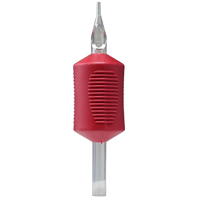 Round Tip Disposable Tattoo Tubes Tip 1.25" Grip Box of 20 Sterile Single Use for Precision Tattooing Ergonomic Grip for Comfort (07RT)
