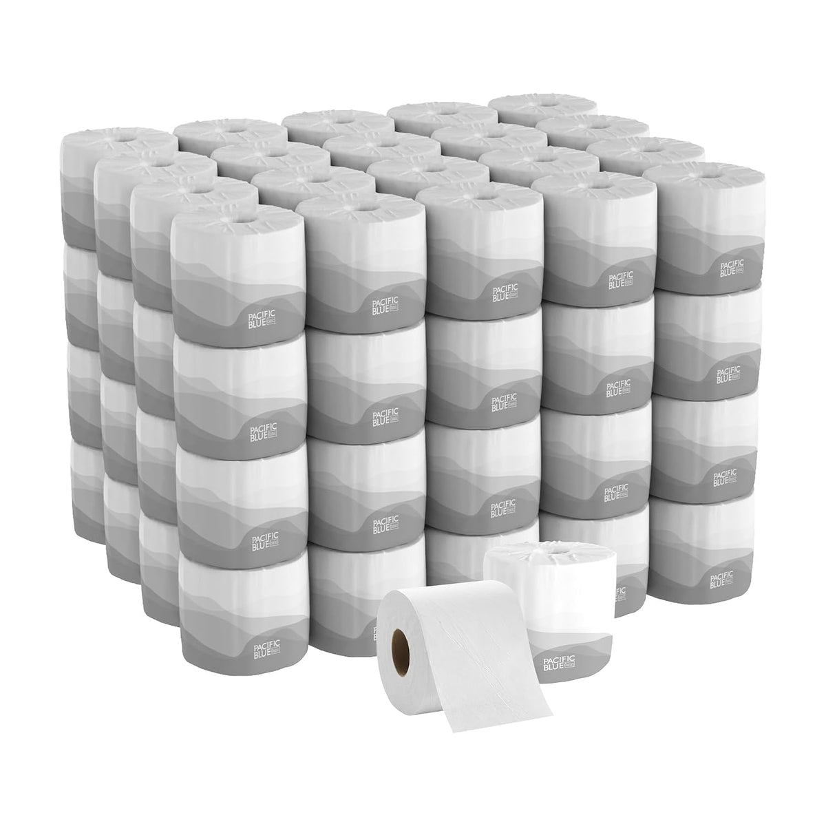 Georgia-Pacific Pacific Blue Basic 2-Ply Embossed Toilet Paper,19880/01, 550 Sheets Per Roll, 60 Rolls Per Case