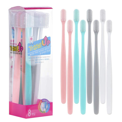 BRUSHLINE Ultra Soft Toothbrushes with Tapered Bristles, 8 Pack