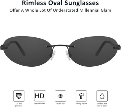 mosanana Y2K Oval Sunglasses for Women and Men Mod. Hacker