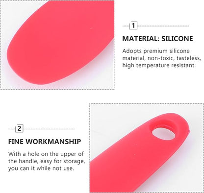 Luxshiny Long Handle Silicone Soup Spoon Non Stick Serving Spoons for Boys and Girls Adults Soup Noodles Milk Powder Dishwasher Safe Set of 2