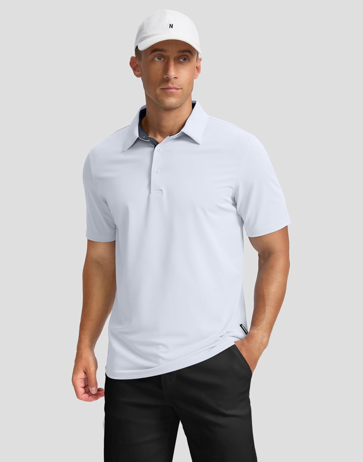Men's Golf Shirts Dry Fit Moisture Wicking Performance Short Sleeve Collared Polo Shirts for Casual Athletic Business.