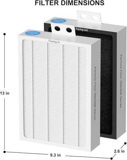 3-Pack Classic 500/600 Series HEPA Filter Replacement Compatible with Blueair Classic 500/600 Series Air Cleaner Purifiers 501 503 505 510 550E 555EB 601 603 605 650E Particle Filter