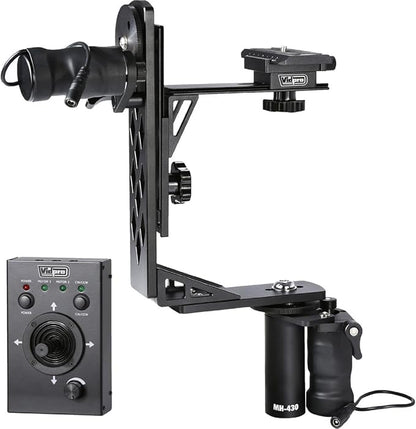 Vidpro MH-430 Motorized Pan & Tilt Gimbal Head - Complete Set Includes Joystick Cables Adapter and Carrying Case - Remote Control Pan Tilt and Rotate DLSR Camcorder Video Equipment Compatible