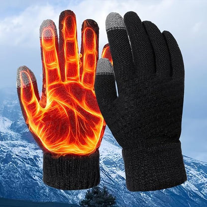 A pair of winter outdoor touchscreen gloves for driving and cycling, writing and office use