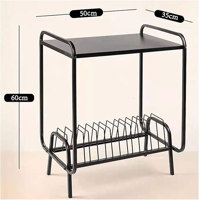 Record Storage ShelfHolder Wrought Iron Storage Rack CD Rack Vinyl Record Album Magazine Book Rack Floor Stand Display Shelf Record Rack DVDCD Rack