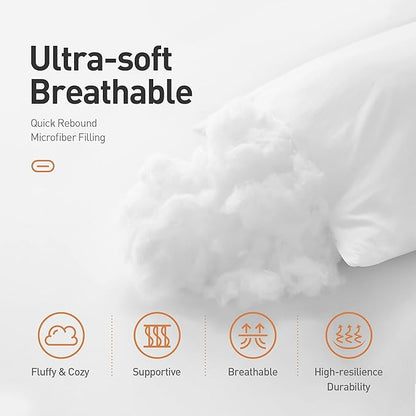Acanva Throw Pillow Insert Premium Stuffer Sham Square Form for Decorative Cushion Bed Couch Sofa Chair, 22x22(1 Count), White