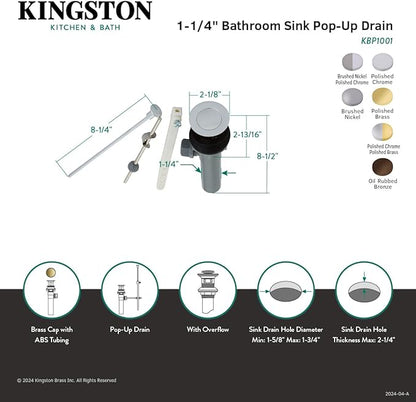 Kingston Brass KBP1005 Bathroom Sink Drain, Oil Rubbed Bronze