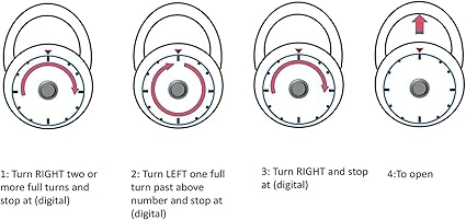 Standard Dial Combination Lock, 2 in. Wide with Different Combination Padlock 945C Candado Combinacion