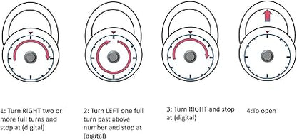 Standard Dial Combination Lock, 2 in. Wide with Different Combination Padlock 945C Candado Combinacion