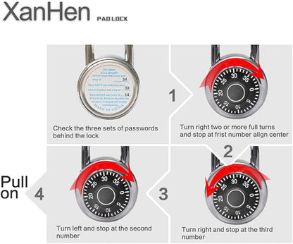 Lock 1 Pack Combination Lock Locker Lock for Gym and School Lockers Safe Combination Padlock Mini Combination LockOoaStandard Dial Combination Lock