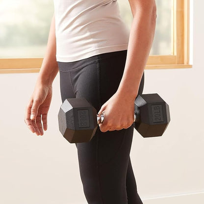 Basics Rubber Hex Dumbbell Hand Weight