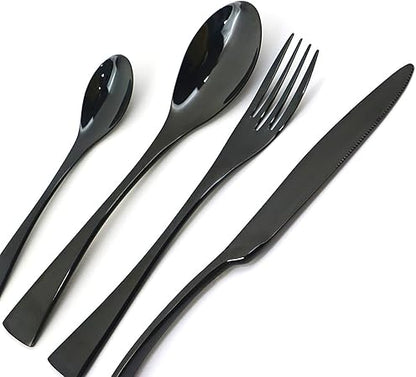 1810 Stainless Steel Dinner Spoon (Set of 4) 8.66 Inches, Black