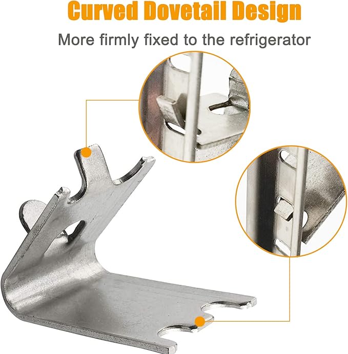 920158 Freezer Shelf Clip,Stainless Steel Shelf Clip for Refrigerator,Freezer Cooler Shelf Support,Replacement Shelf Square Buckles Clips (16)