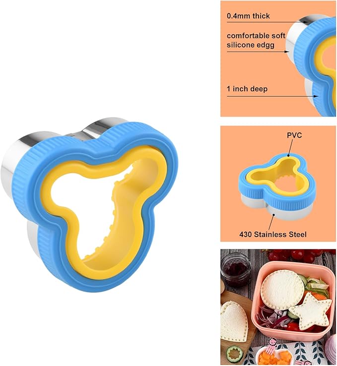 Mouse Uncrustable Sandwich Maker Uncrustable Sandwich Maker for Family DIY Lunch Punch, Large Bread Cutter for Kids