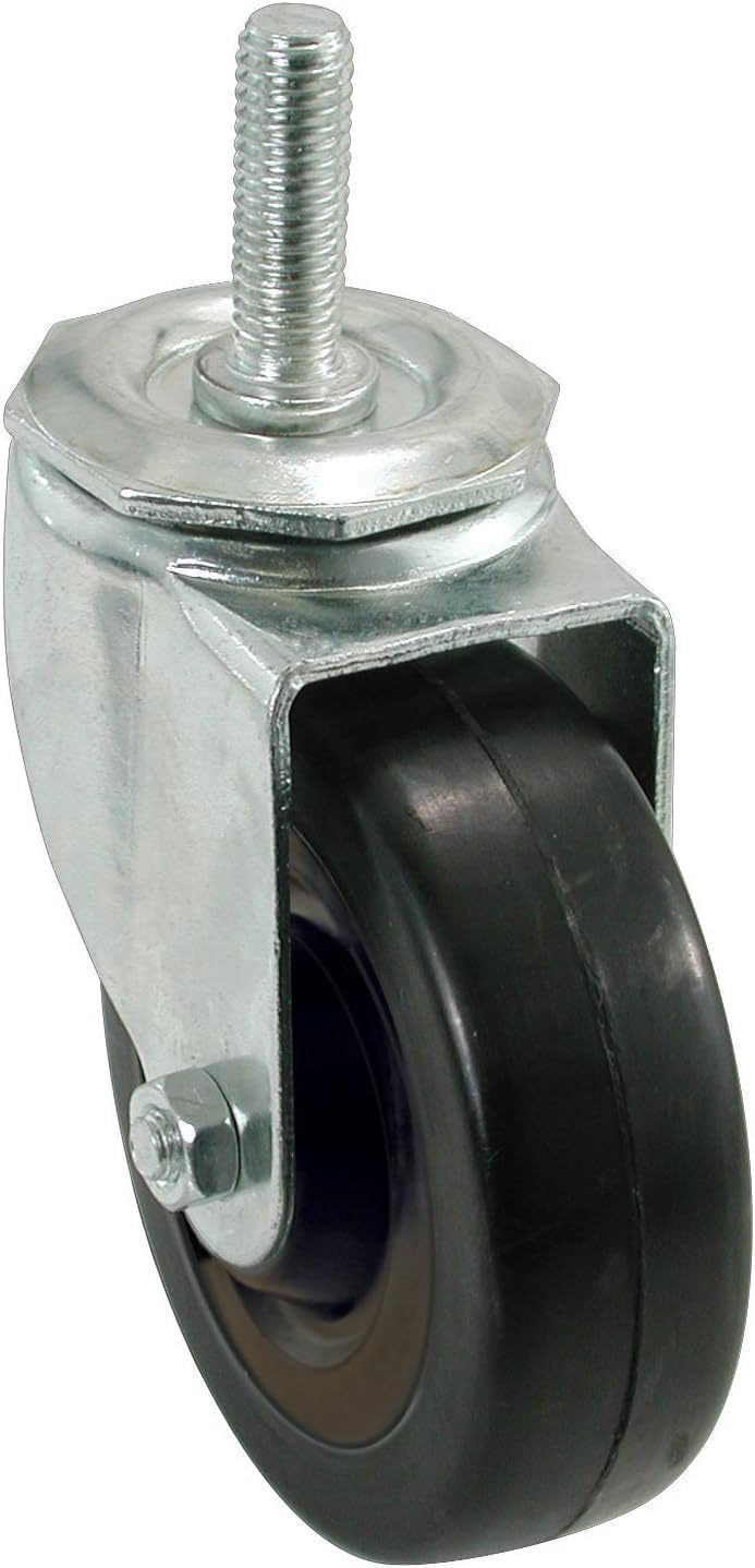 Shepherd Hardware 9023 4-Inch Soft Rubber Swivel Stem Caster, 1/2-Inch Stem Diameter, 200-lb Load Capacity