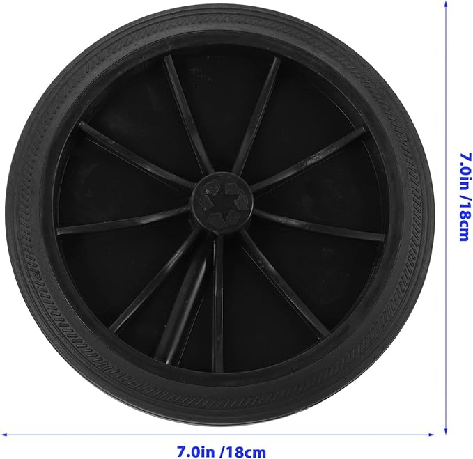 Cabilock Trash Can Wheel Replacement 2pcs Trash Can Replacement Wheel Rubber Garbage Bin Wheel Wastebasket Pulley Wheel Replacement Parts Rubbish Waste Can Accessories Black