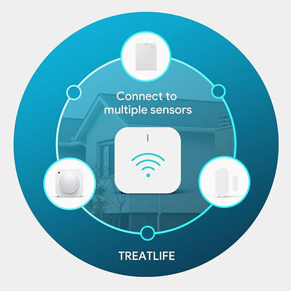 TREATLIFE Smart Water Leak Detector 4 Pack  Zigbee Hub Kits, Water Sensor Alarm Compatible with Alexa and Google Home, Sensitive Leak and Drip Alert, for Kitchen, Bathroom, and Basement