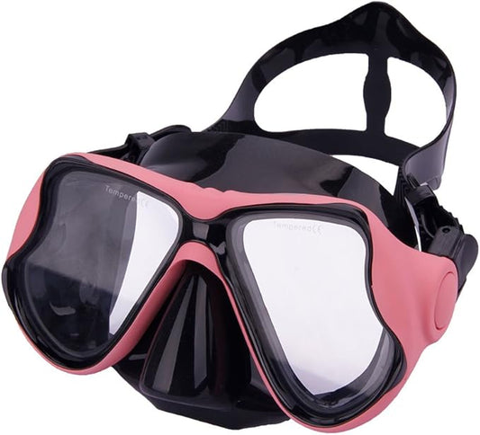 Large Frame Snorkel Mask Single Snorkeling Glasses Silicon Mouth Diving Mask Watertight and Anti-Fog Lens for Best Vision Dive Glass Goggles