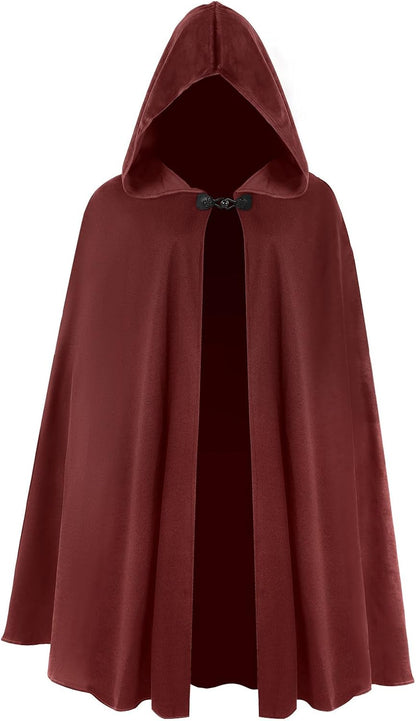 Renaissace Hooded Cloak Medieval Cape with Hood for Halloween