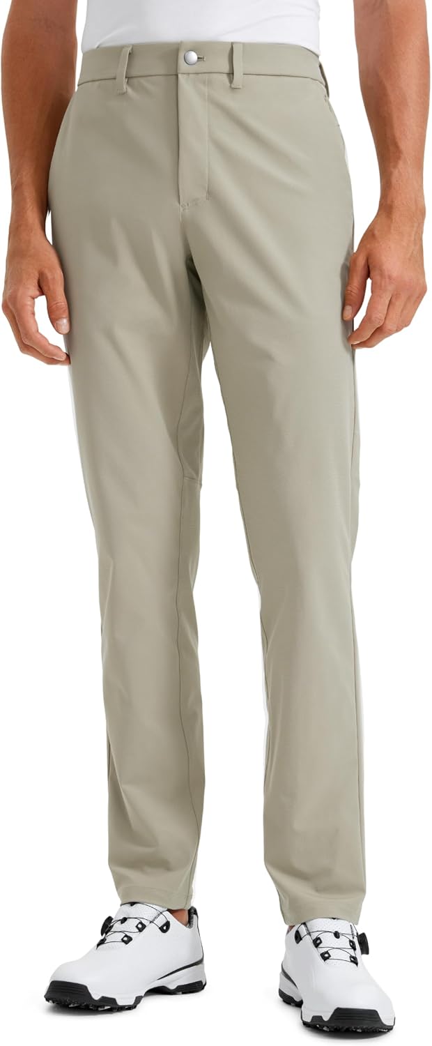 Runs Small, CRZ YOGA Men's All Day Comfy Golf Pants - 28"/30"/32"/34"/36" Quick Dry Lightweight Work Casual Trousers with Pockets .