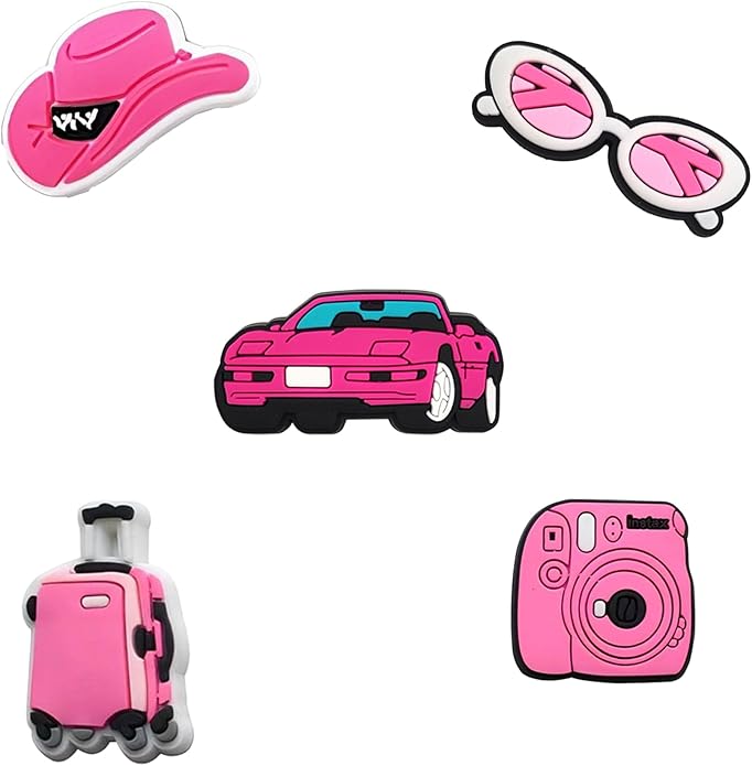 25 Pcs Shoe Charms, Cute Shoe Accessories Charms for Teens Kids Adults, Aesthetic Shoe Decoration Charms for Clog Slides Sandals, Pink Party Favors