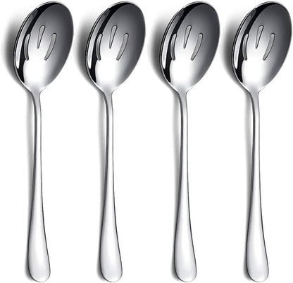 Kyraton 4-Piece Serving Set - Slotted Stainless Steel Spoons, Pack of 4