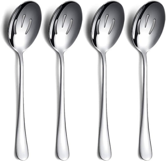 Kyraton 4-Piece Serving Set - Slotted Stainless Steel Spoons, Pack of 4