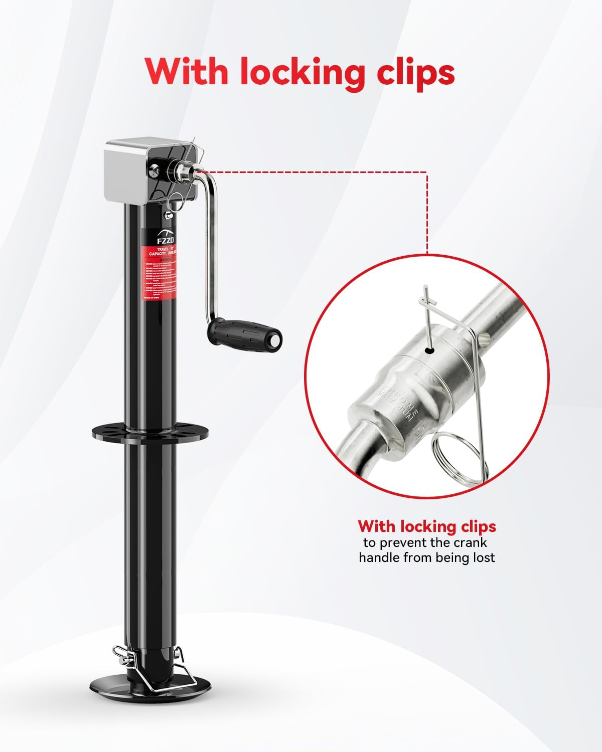 5000 lbs A-Frame Trailer Jack, 20-24V Cordless Drill Compatible, 23" Lift, Raises Up an extra 15", for Utility,RVs (Black)