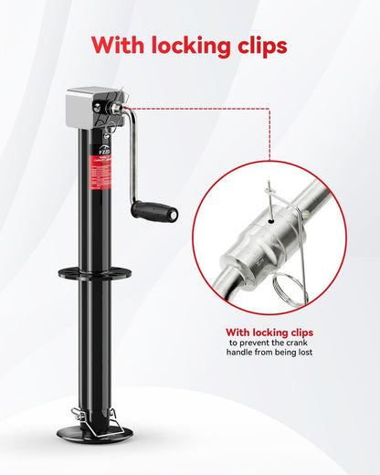 5000 lbs A-Frame Trailer Jack, 20-24V Cordless Drill Compatible, 23" Lift, Raises Up an extra 15", for Utility,RVs (Black)
