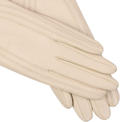 Nappa Leather Gloves Warm Handmade Curve Lambskin for Women