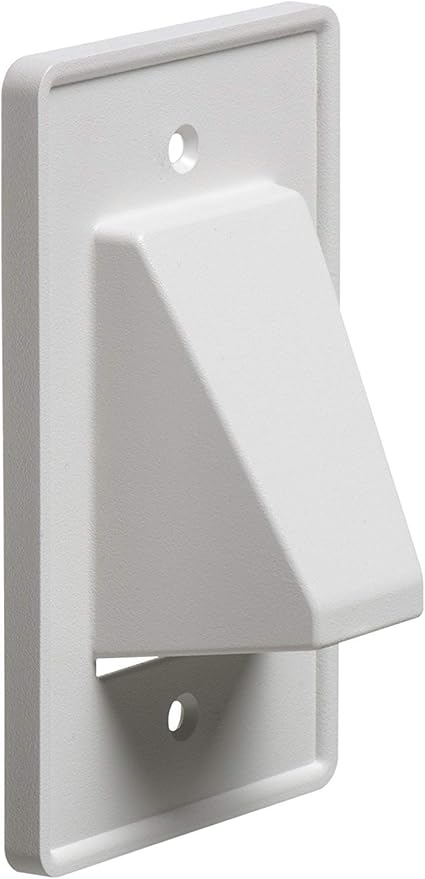 Arlington CE1-1 Recessed Cable Wall Plate, 1-Gang, White